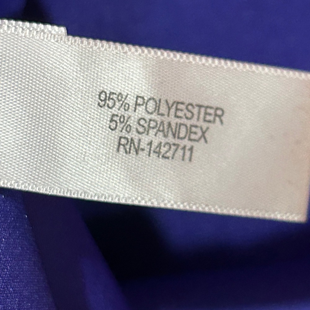 ELOQUII Peplum Top Wrap Layered Hem 14 Royal Purple Short Sleeve Office Chic - Picture 7 of 7